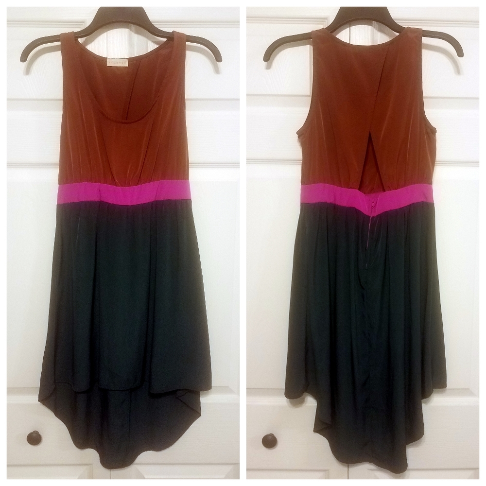 Solemio high low sleeveless cutout dress